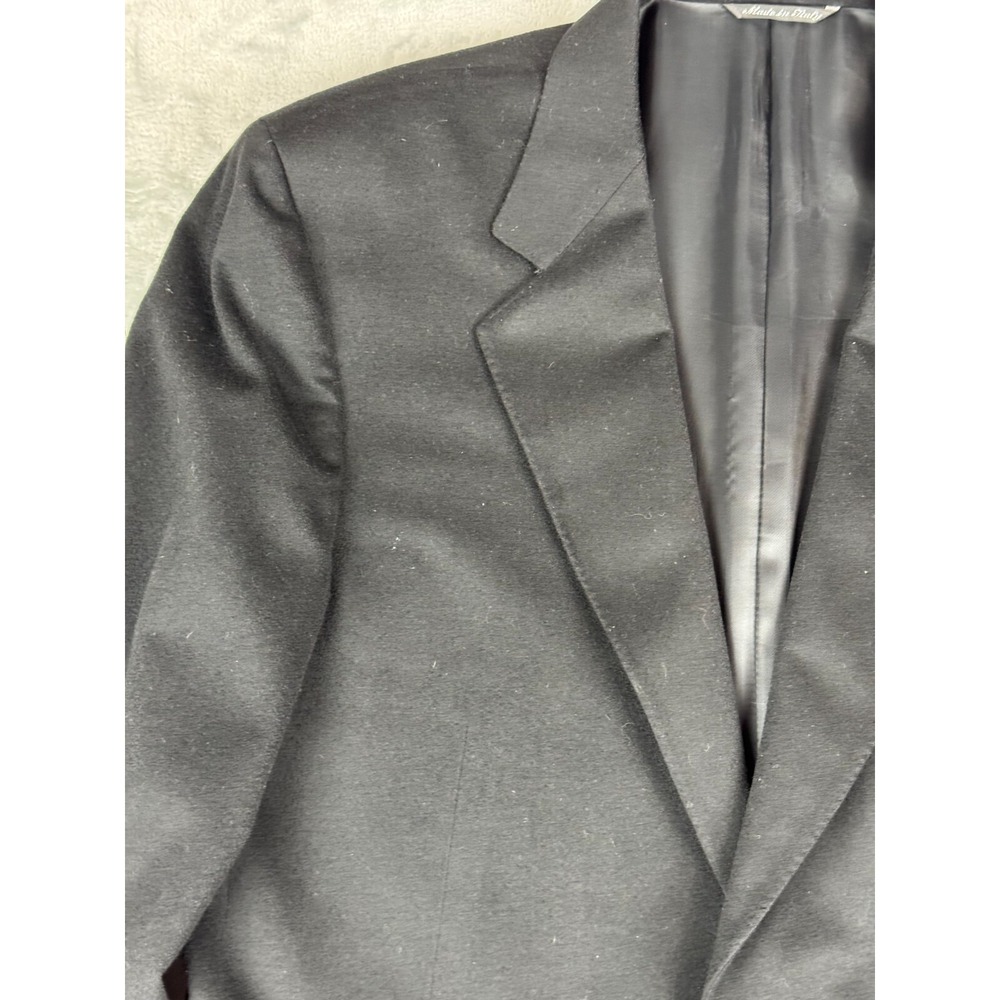 Canali Suit Jacket Mens 46L Long Black Virgin Wool Italy Blazer Blue Label - Picture 5 of 16
